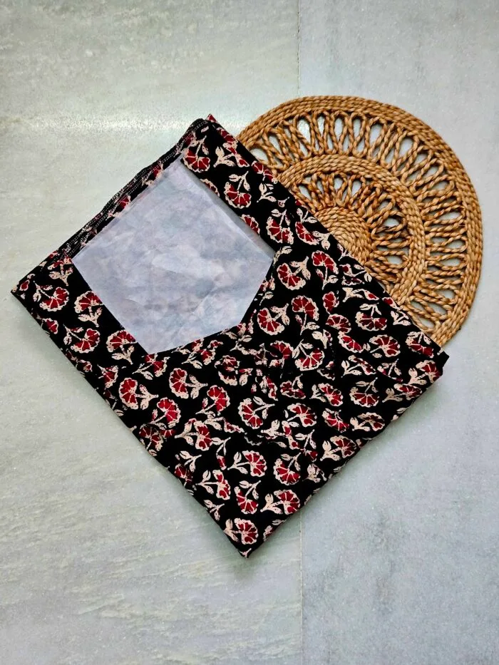 Black Printed Sleeveless Ladies Cotton Nighty