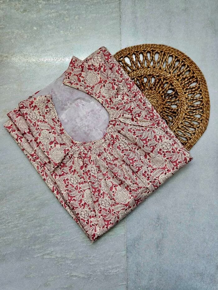 Pink Round Neck Printed Ladies Cotton Nighty