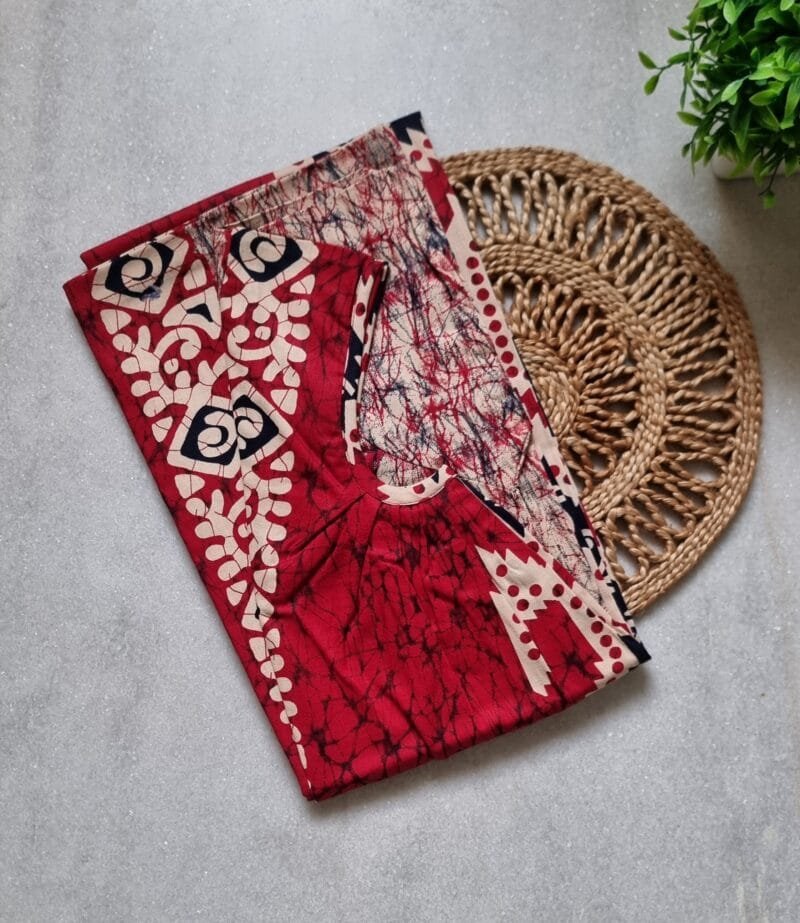 Batik Print Round Neck Cotton Nighty