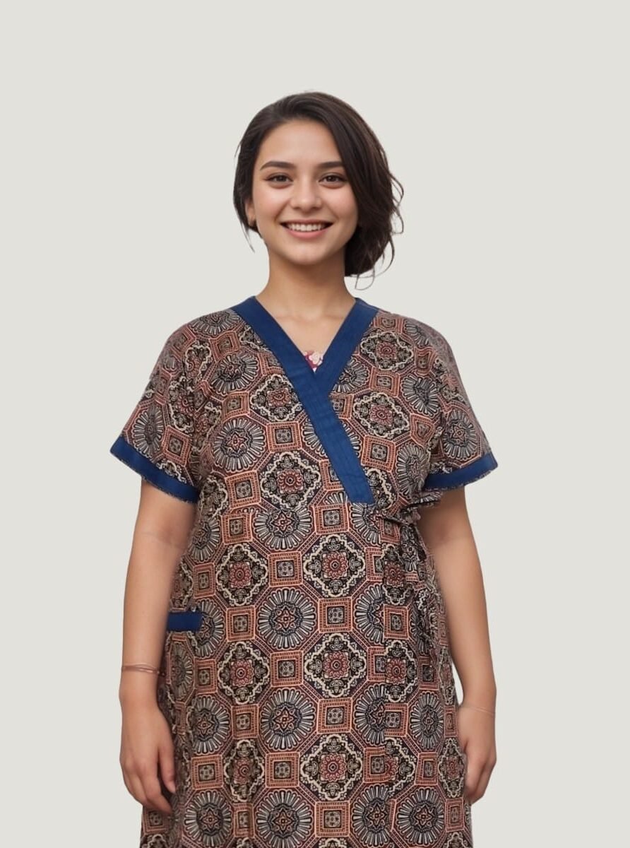 Untitled 1 e1757521551239 Blue and Black Ajrakh House Coat