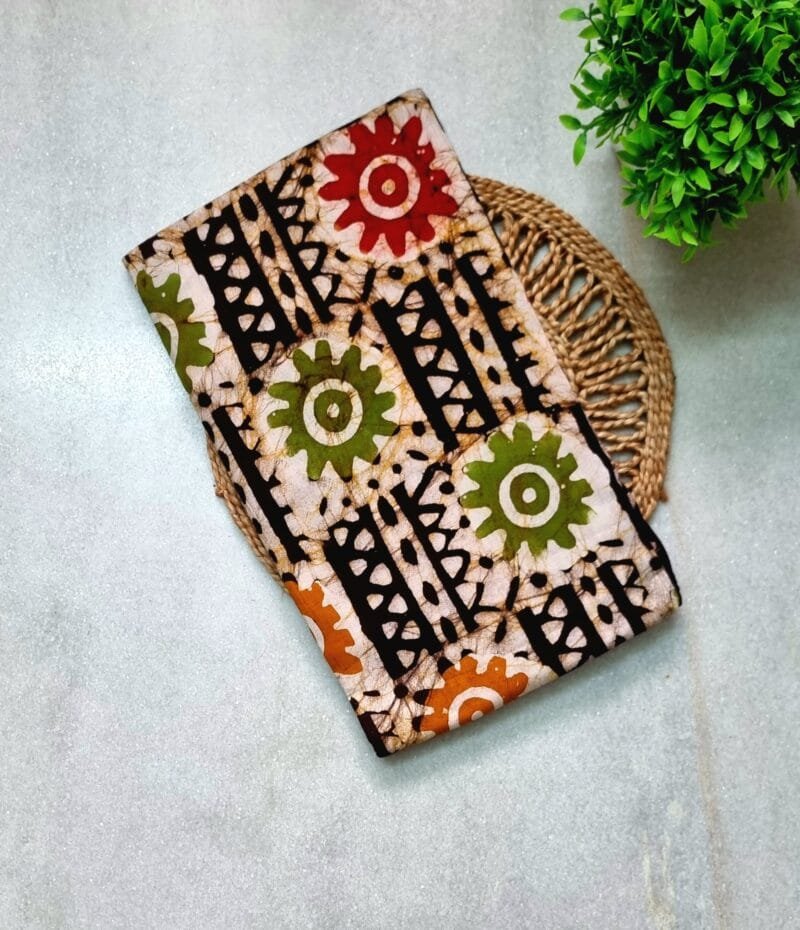 Brown Meenakari Batik Round Neck Cotton Nighty