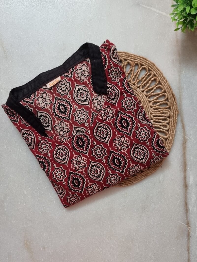 Pure Cotton Ajrakh Print Kurti
