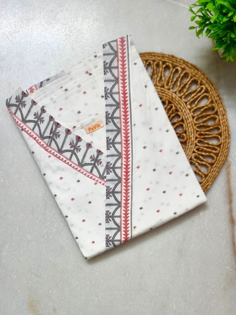 Jamdani Print Mul Cotton A-line Designer Nighty