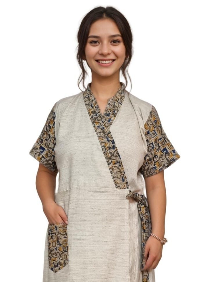 Off-White Kalamkari Premium Cotton Housecoat