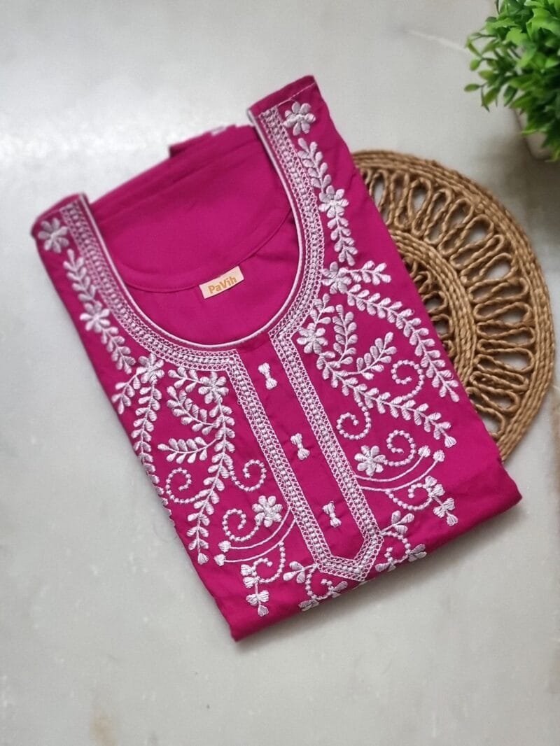 Embroidery A-Line 100% Pure Cotton Designer Nighty