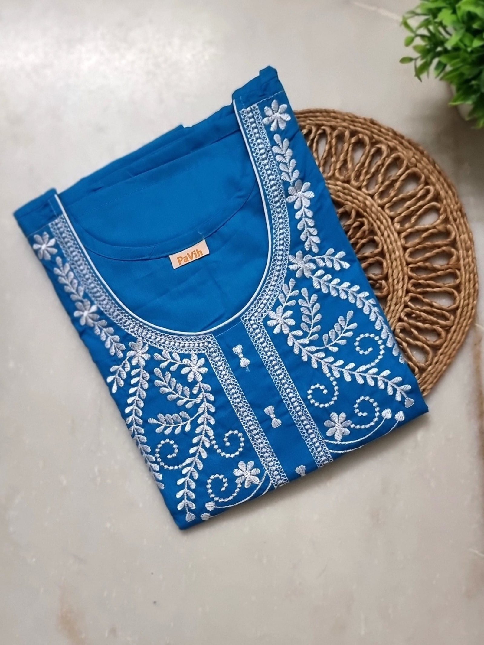 N90 1 Embroidery A-Line 100% Pure Cotton Designer Nighty