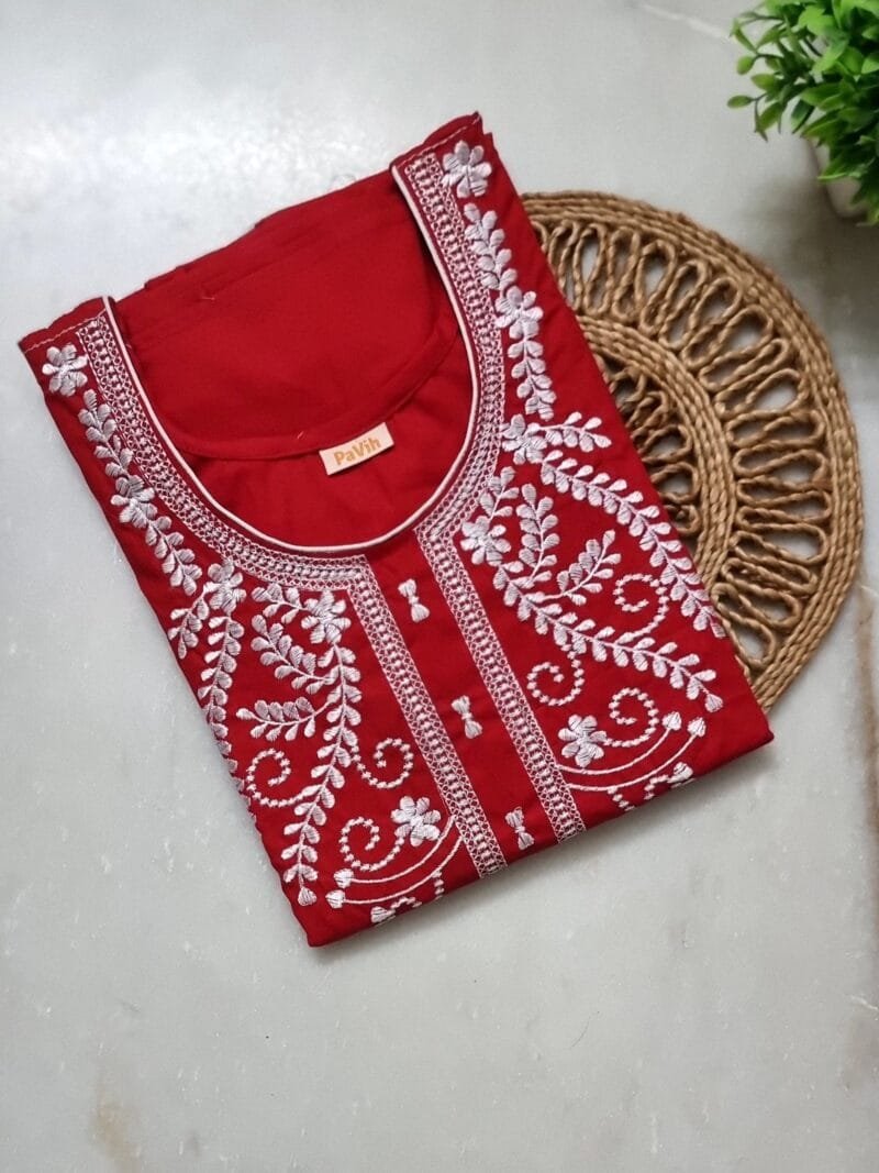 Embroidery A-Line 100% Pure Cotton Designer Nighty