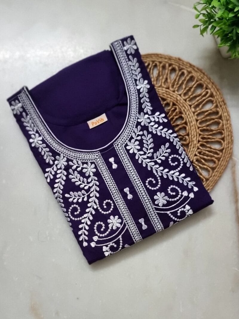 Embroidery A-Line 100% Pure Cotton Designer Nighty