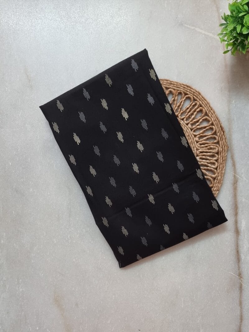 Black Round Neck Printed Black Cotton Nighty