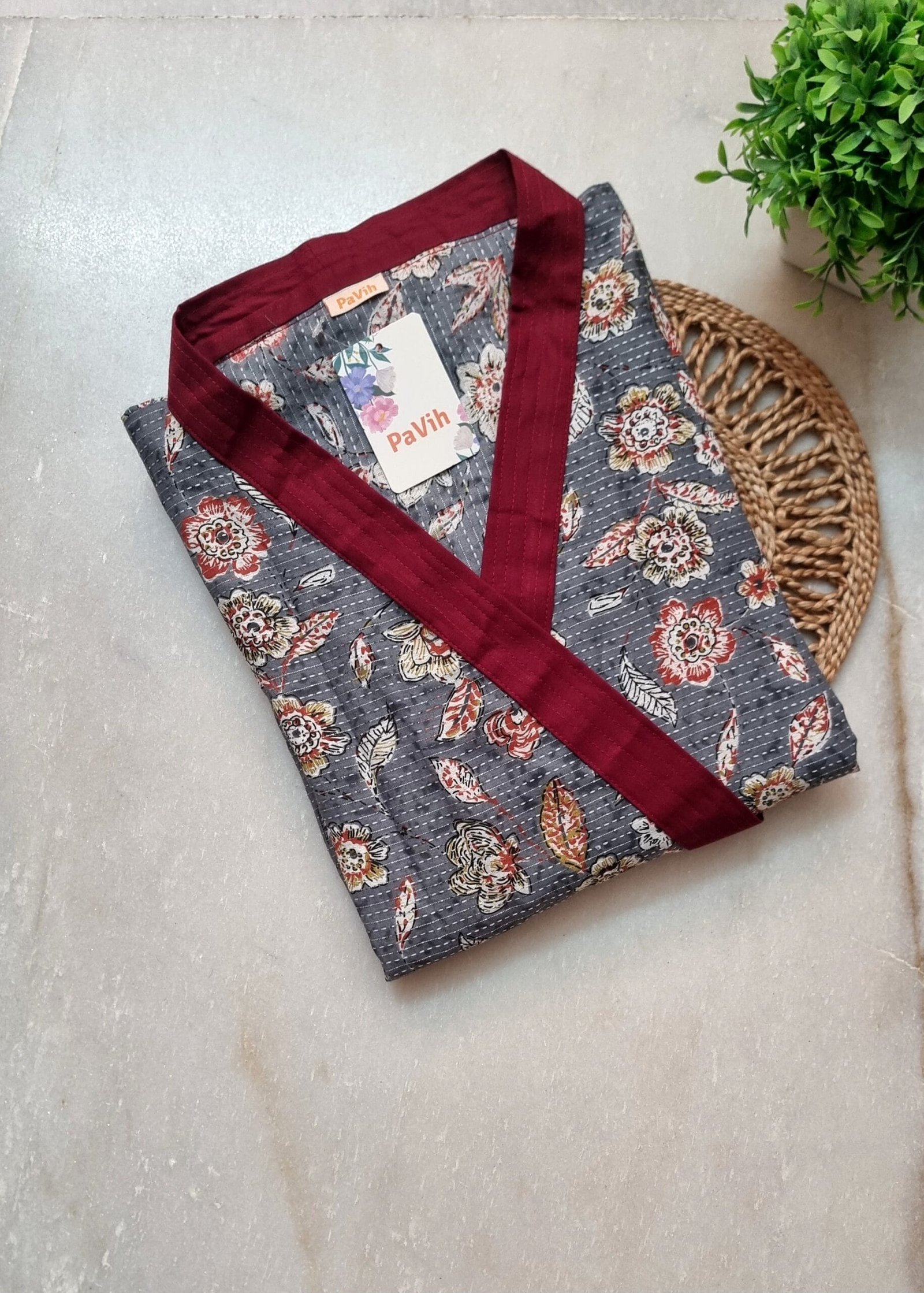 N97 Sold to Tinku scaled Grey Cotton House Coat