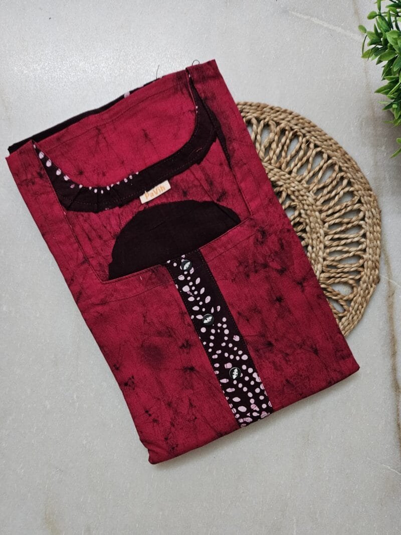 Pavih Rani Black Real candle Batik Pure Cotton Nighty