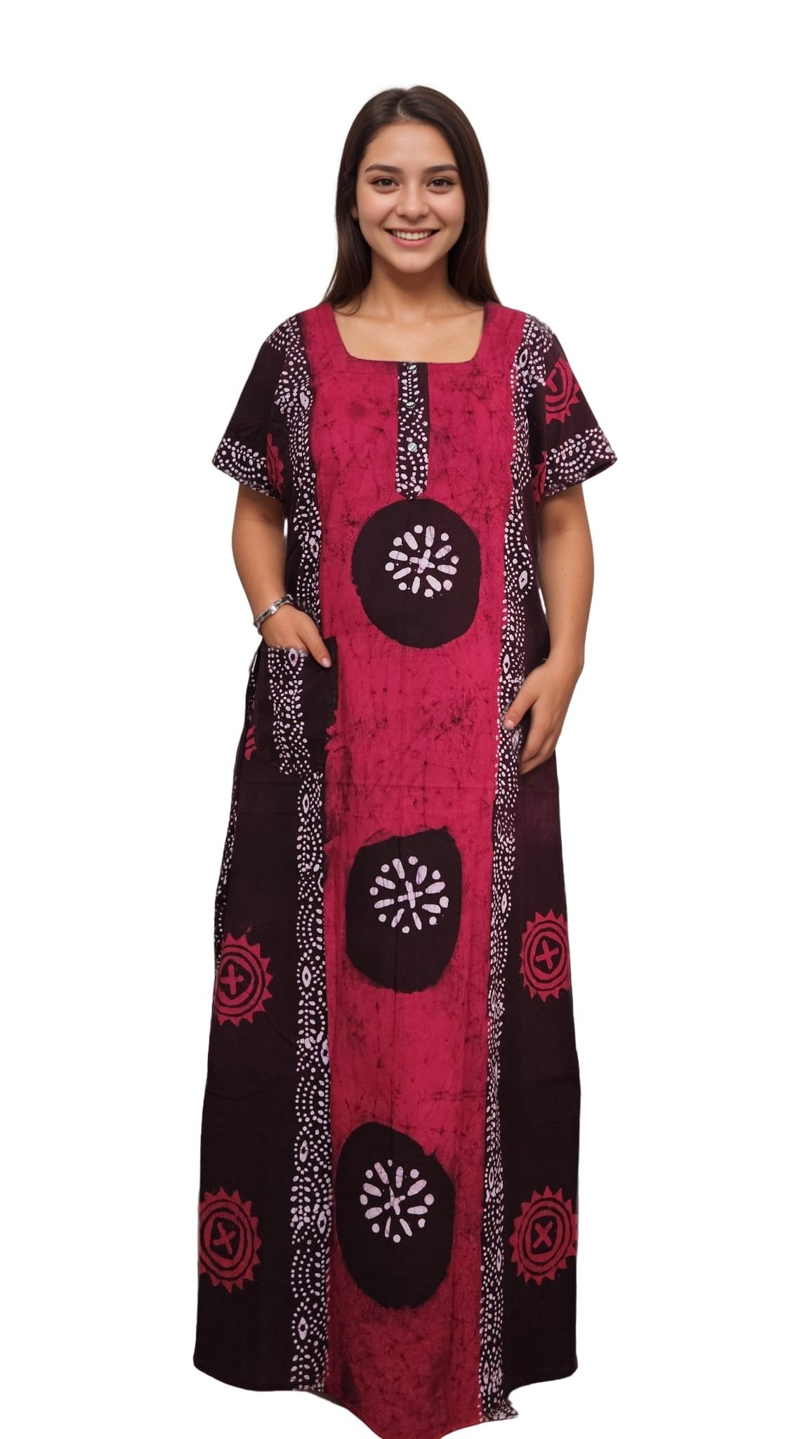 N153 3 Pavih Rani Black Real candle Batik Pure Cotton Nighty