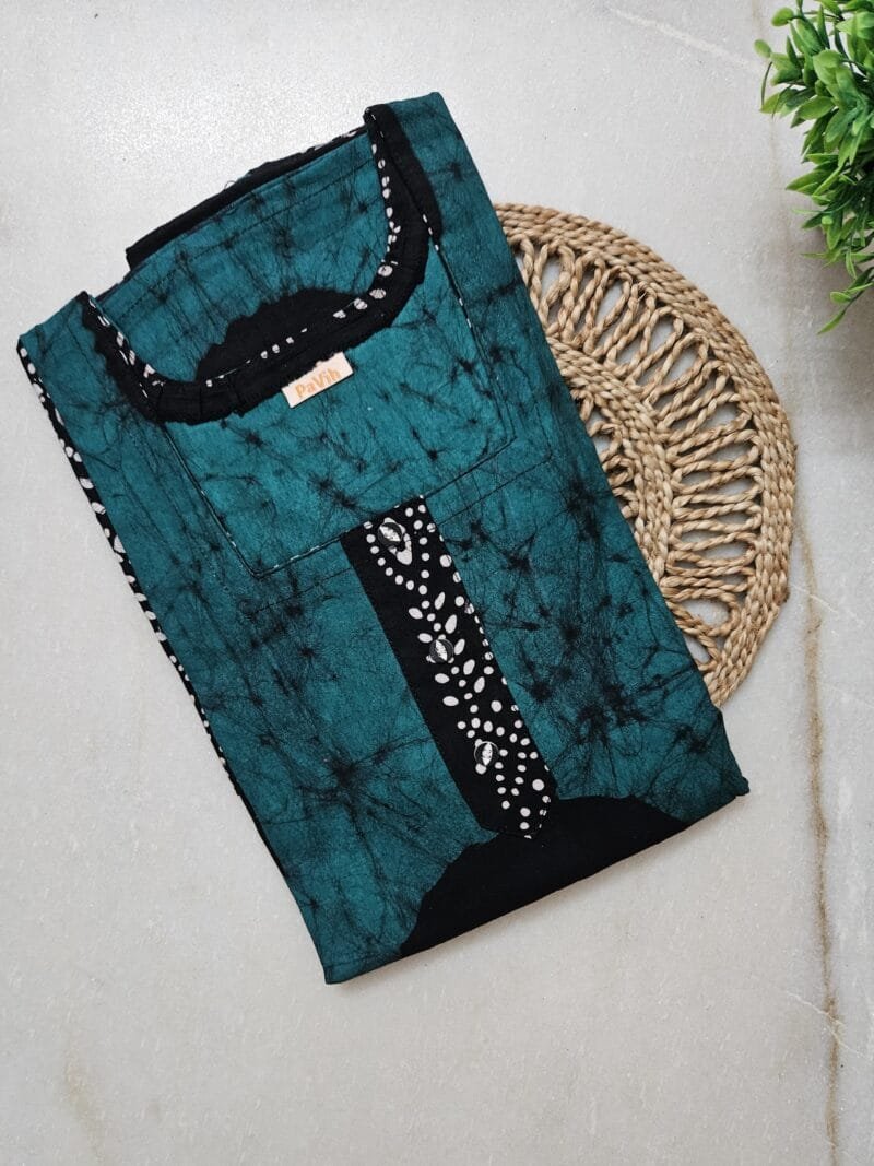 Pavih Green Black Real Batik Pure Cotton Nighty
