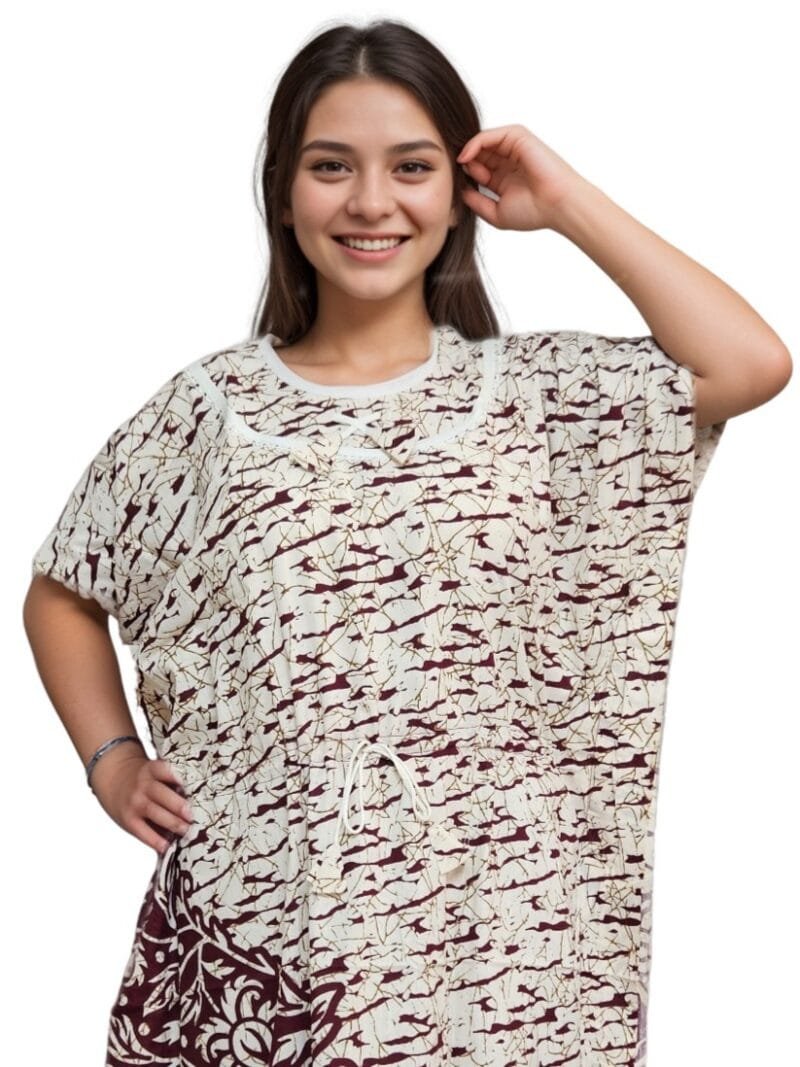 pavih Maroon stripe Pure Cotton Kaftan