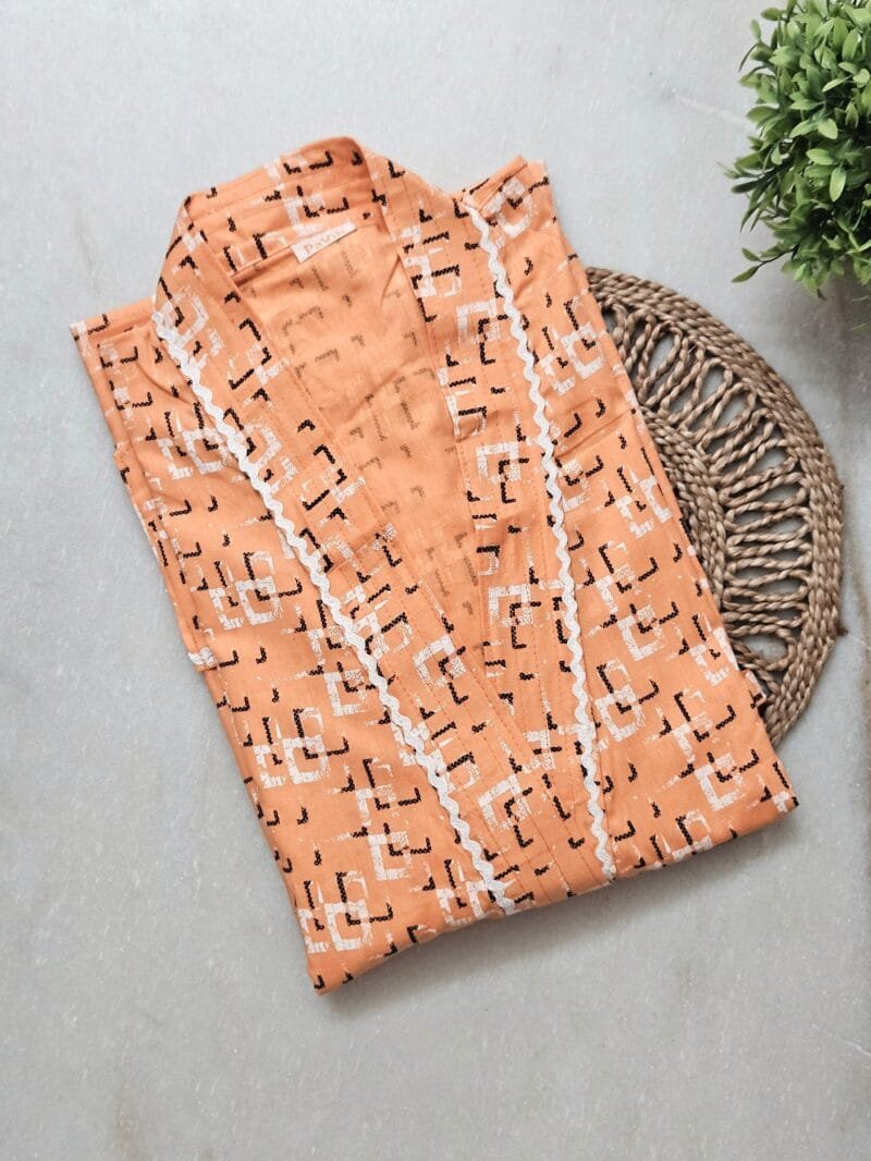 Peach Pure Cotton Housecoat