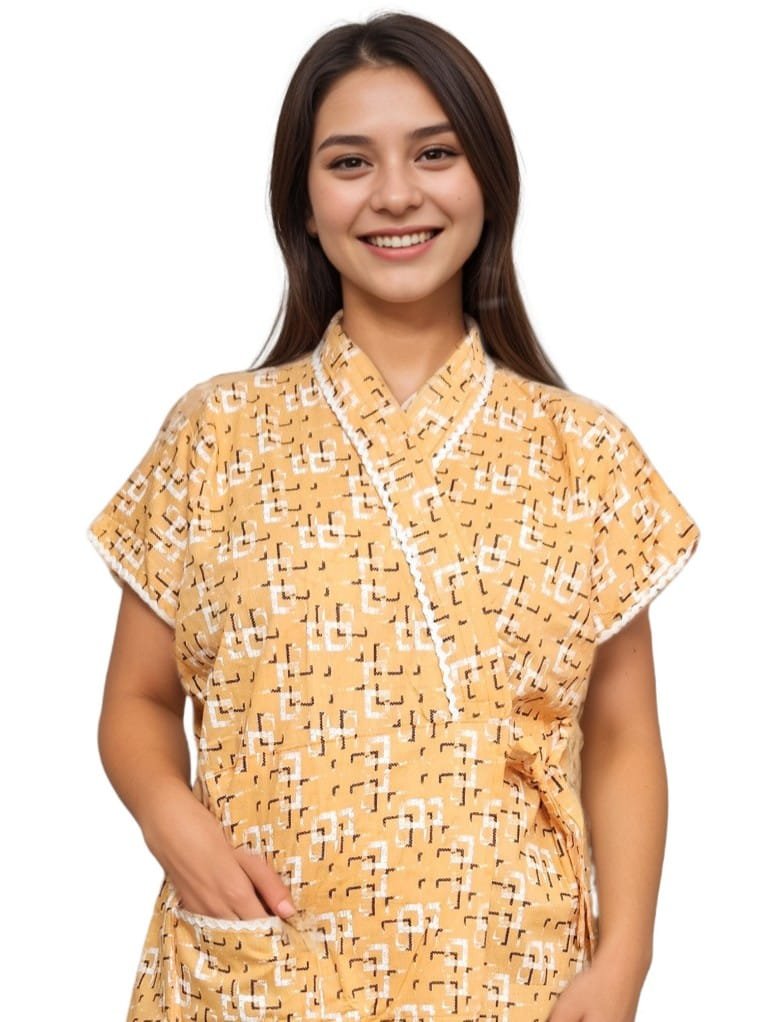 Peach Pure Cotton Housecoat