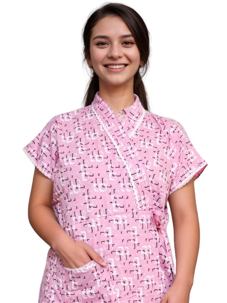 Light Pink Pure Cotton Housecoat
