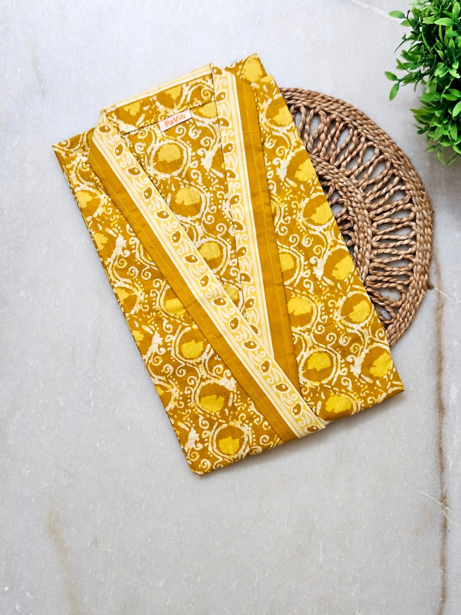 H22 1 scaled Mustard Yellow Jaipuri Cotton Housecoat